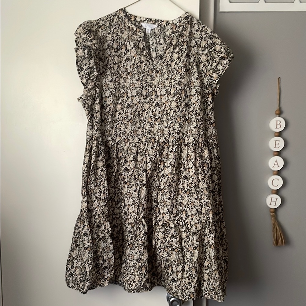 Time And Tru Black And Cream Floral Dress
